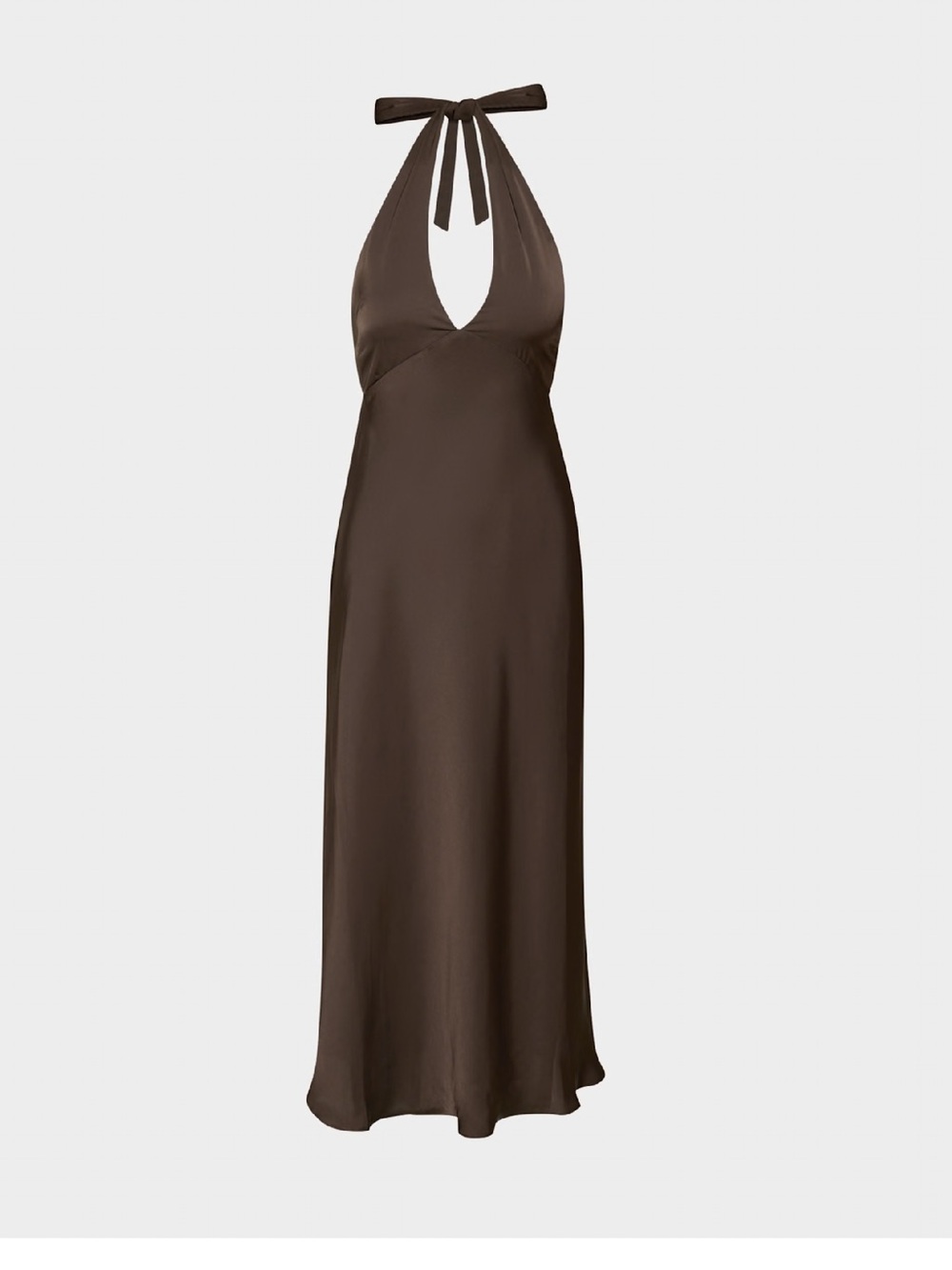 Aritzia Brown Halter Tie Maxi Dress - Nightscape